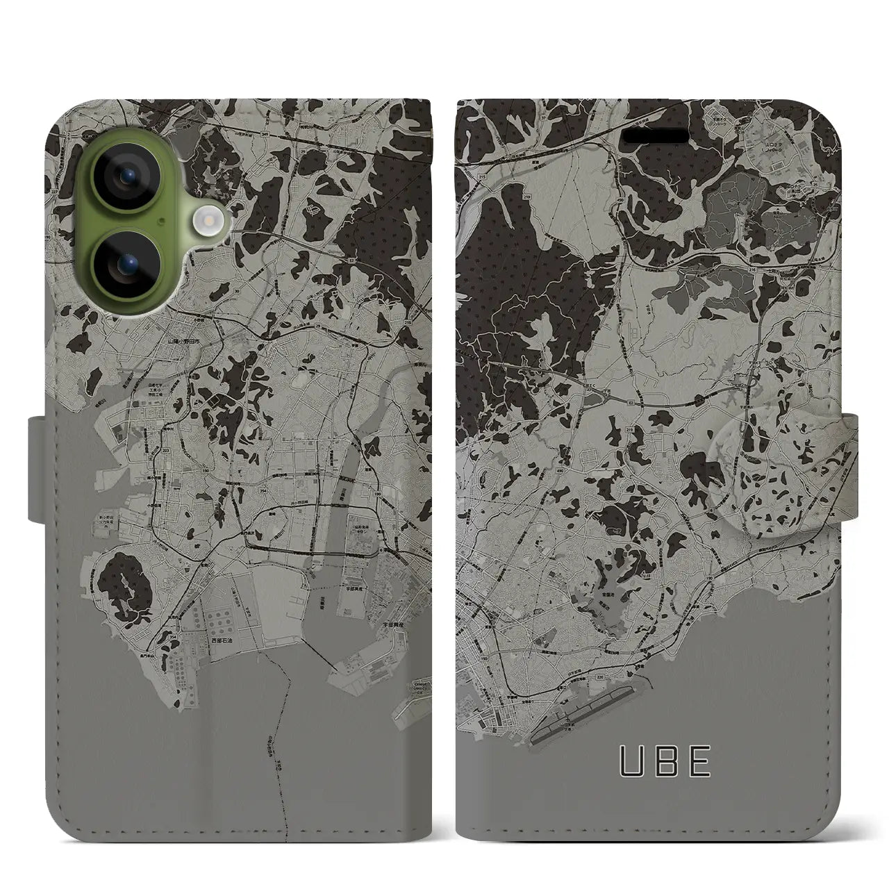 【宇部（山口県）】地図柄iPhoneケース（手帳タイプ）