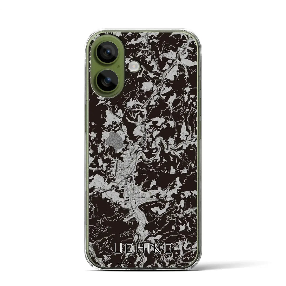 【内子（愛媛県）】地図柄iPhoneケース（クリアタイプ）モノトーン・iPhone 17 Pro Max 用