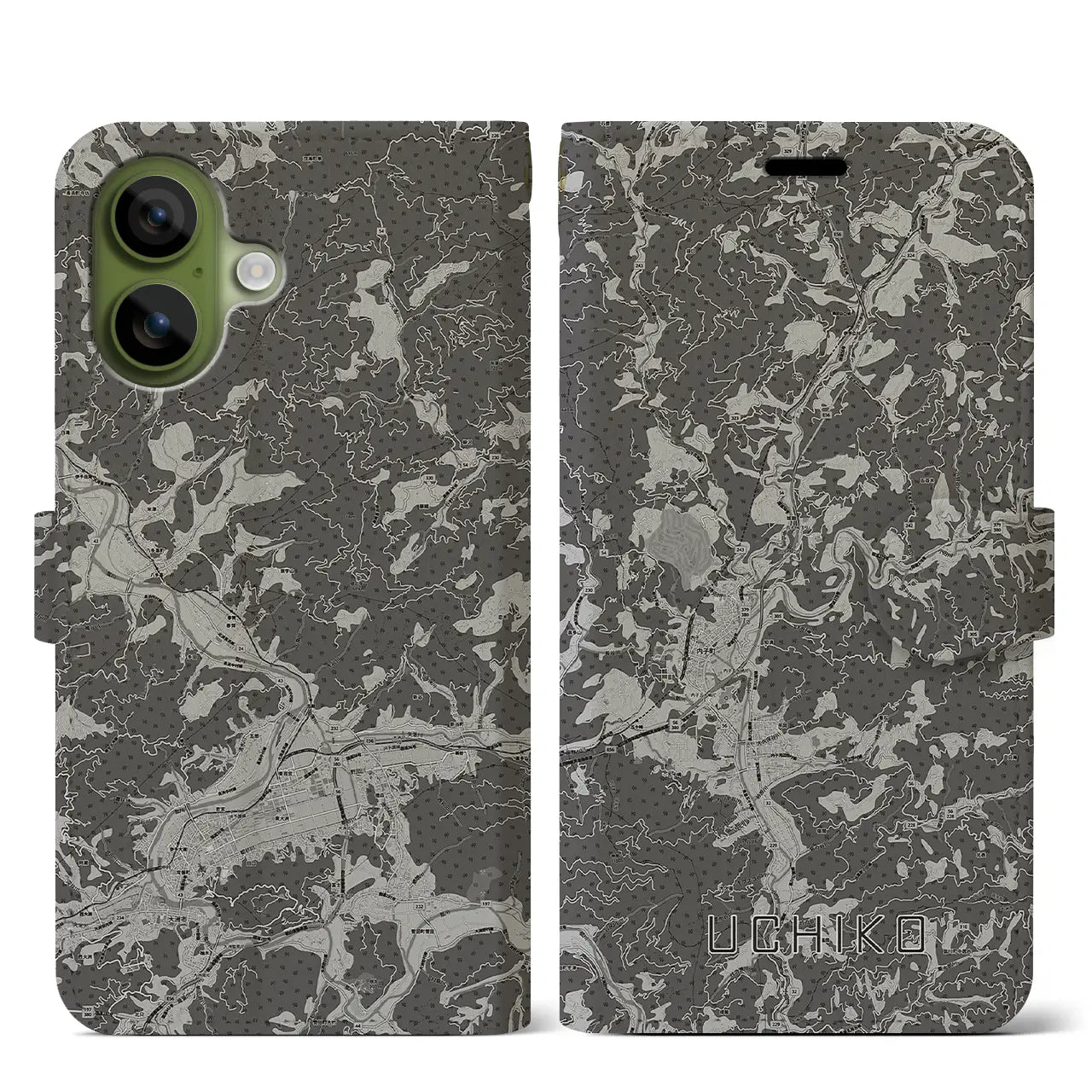 【内子（愛媛県）】地図柄iPhoneケース（手帳タイプ）