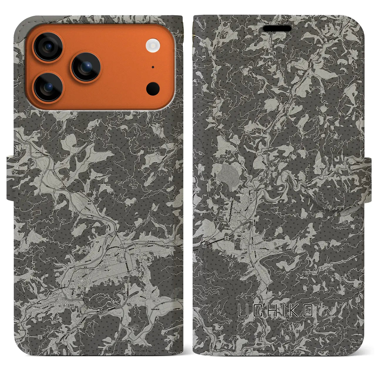 【内子（愛媛県）】地図柄iPhoneケース（手帳タイプ）