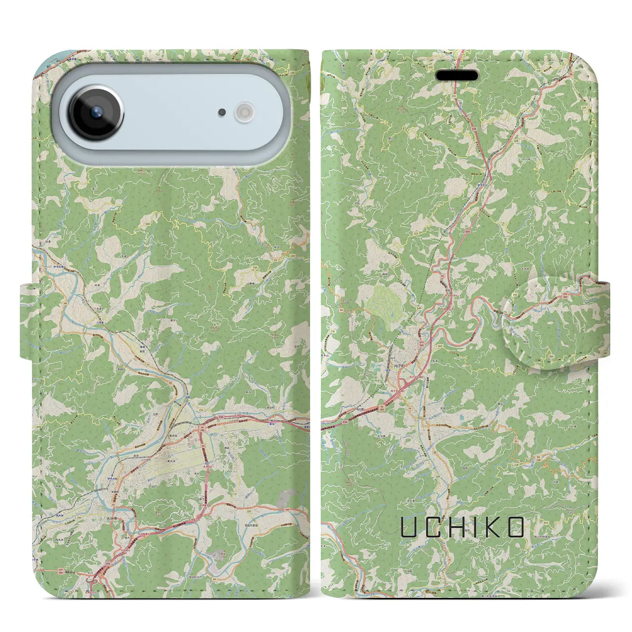 【内子（愛媛県）】地図柄iPhoneケース（手帳タイプ）