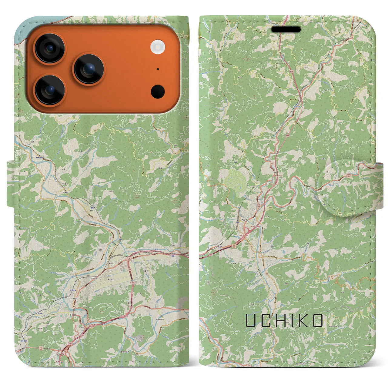 【内子（愛媛県）】地図柄iPhoneケース（手帳タイプ）