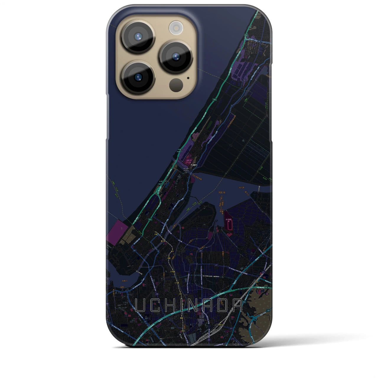 【内灘（石川県）】地図柄iPhoneケース（バックカバータイプ）