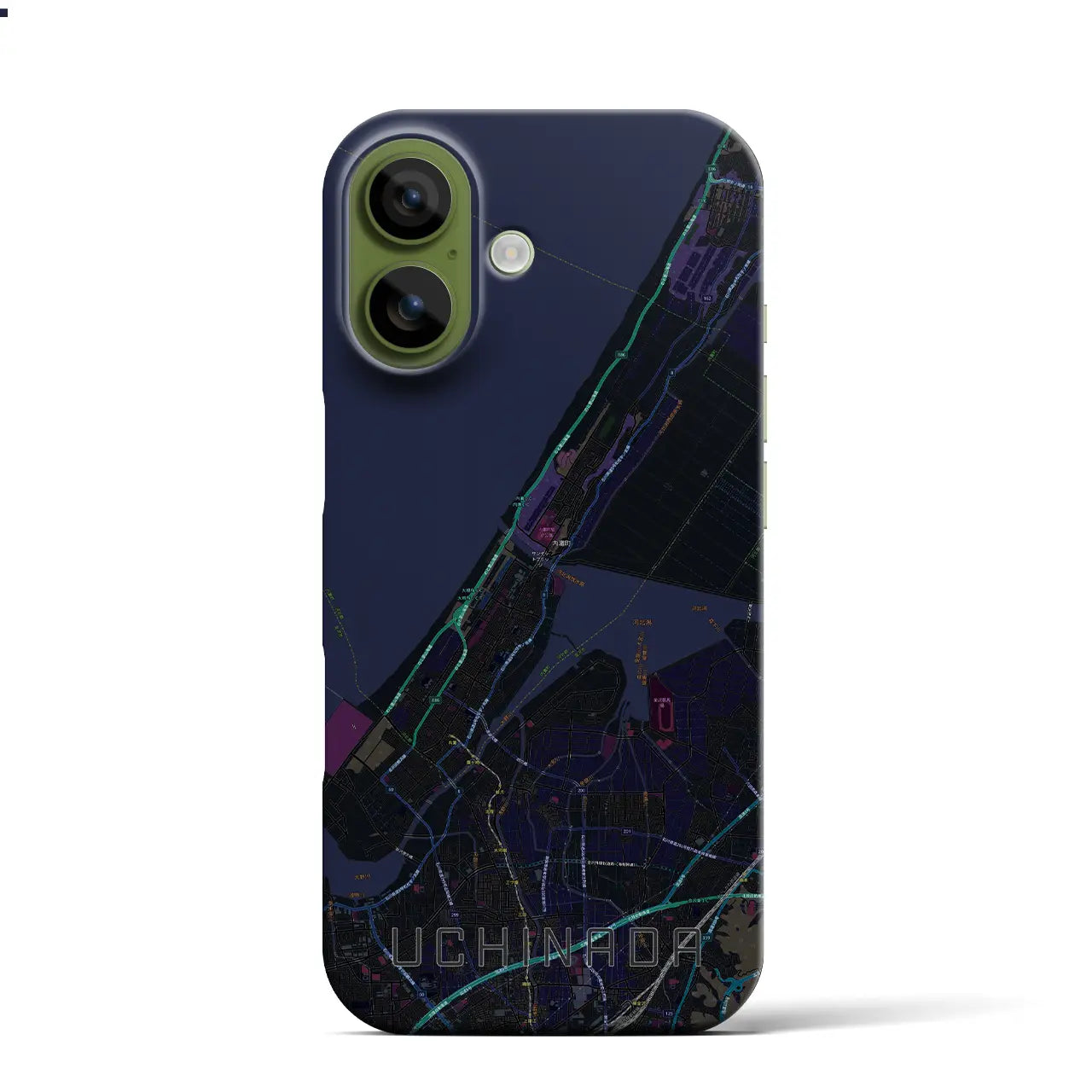 【内灘（石川県）】地図柄iPhoneケース（バックカバータイプ）