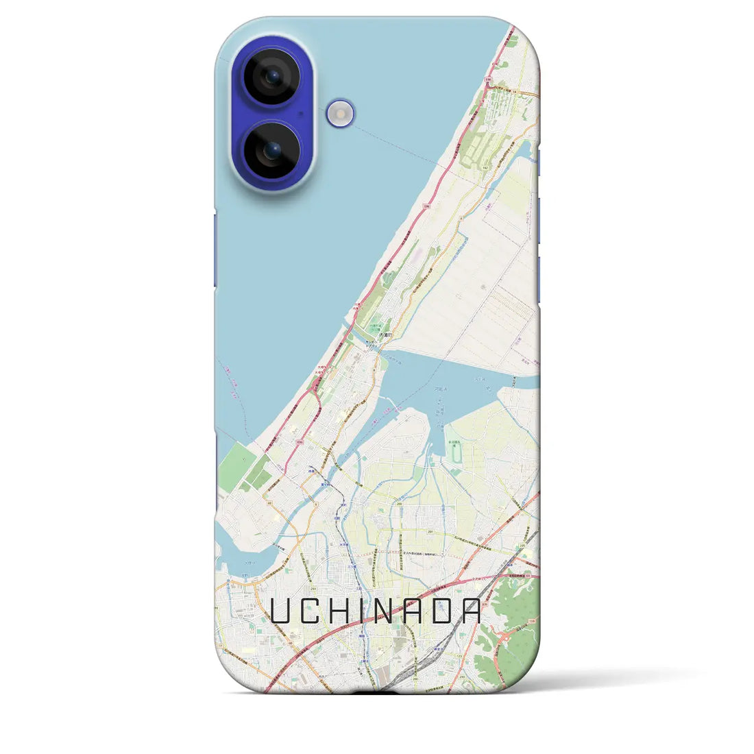 【内灘(石川県)】地図柄iPhoneケース(バックカバータイプ)ナチュラル・iPhone 16 Pro Max 用