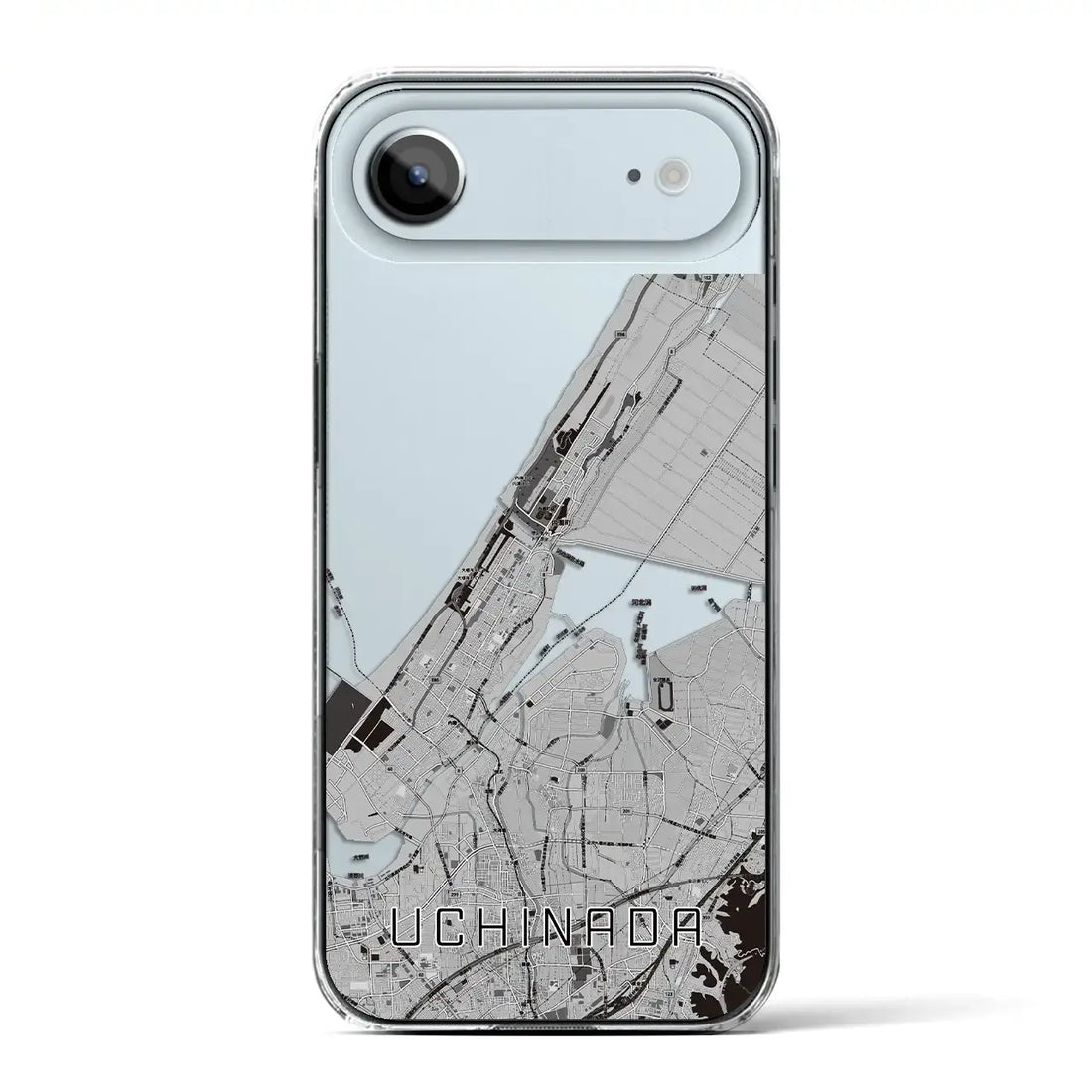 【内灘（石川県）】地図柄iPhoneケース（クリアタイプ）モノトーン・iPhone 17 Pro Max 用