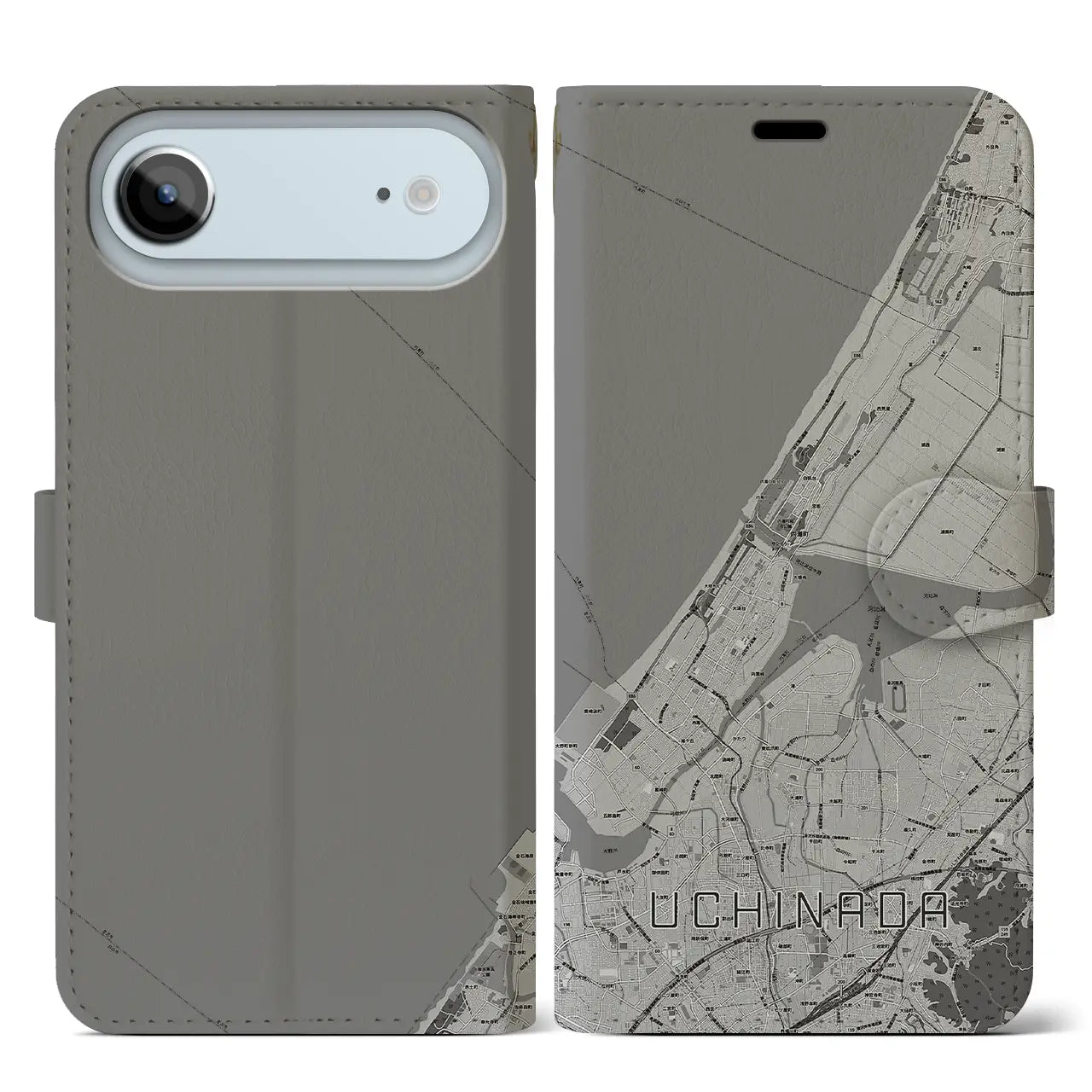 【内灘（石川県）】地図柄iPhoneケース（手帳タイプ）