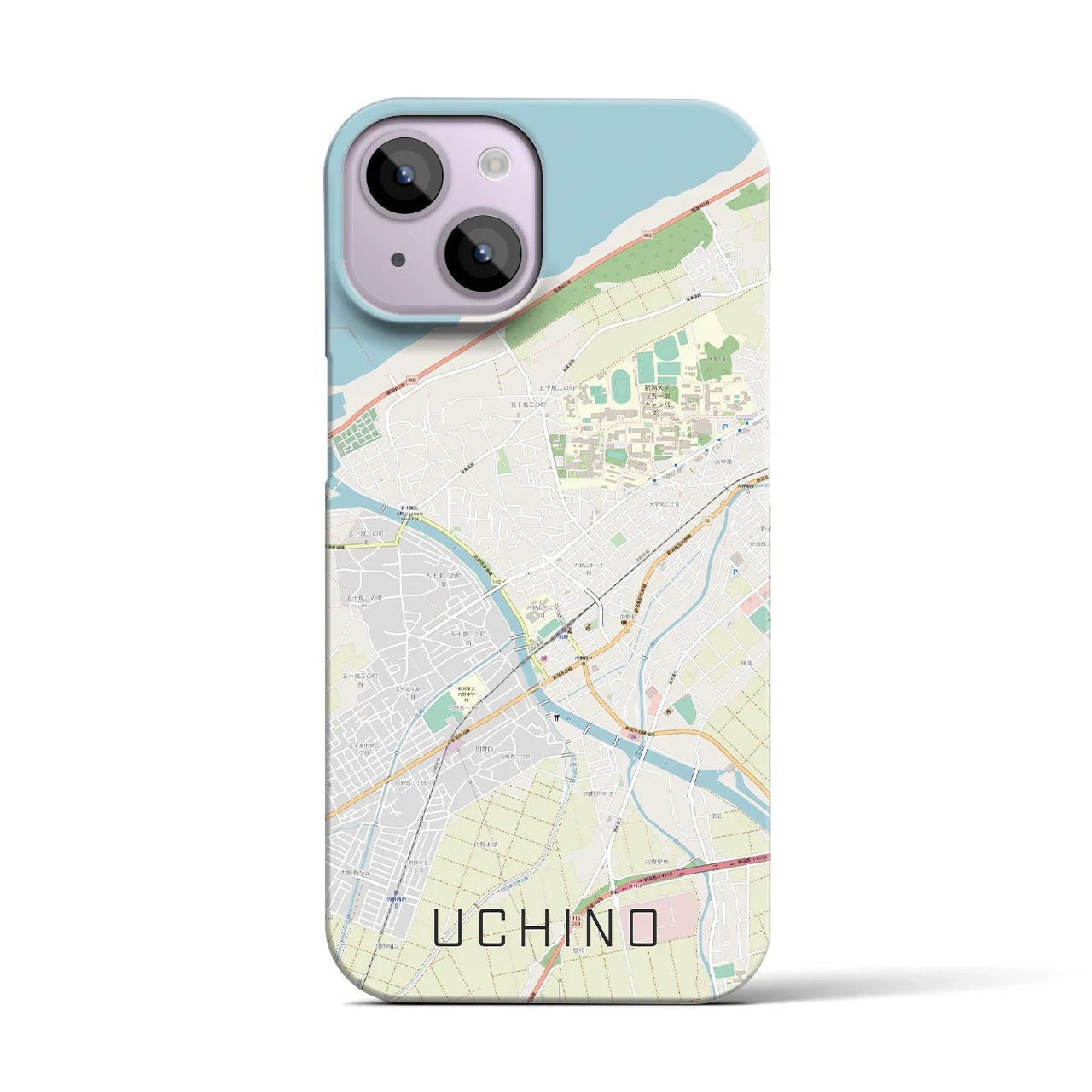 【内野（新潟県）】地図柄iPhoneケース（バックカバータイプ）