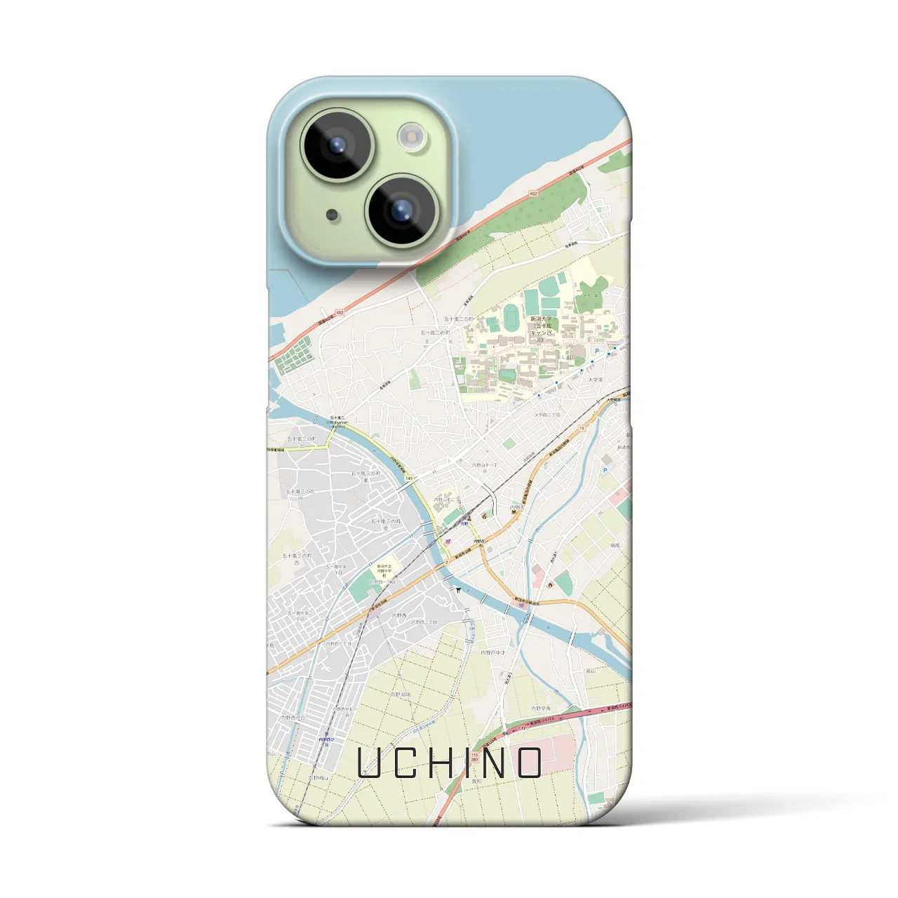 【内野（新潟県）】地図柄iPhoneケース（バックカバータイプ）