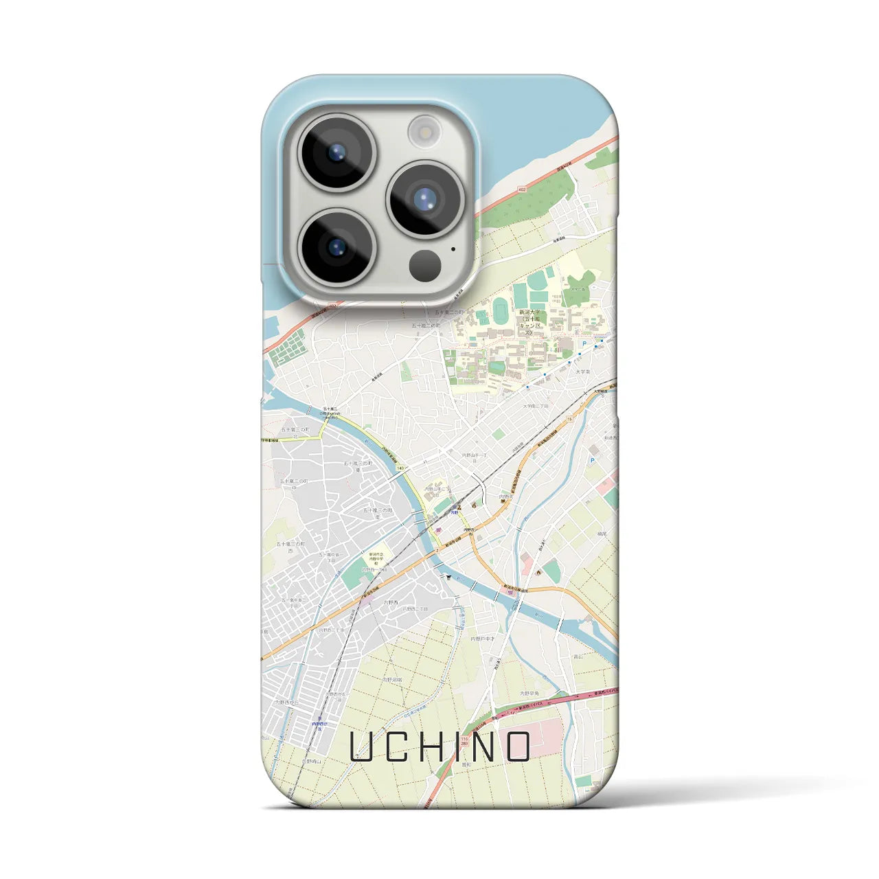 【内野（新潟県）】地図柄iPhoneケース（バックカバータイプ）