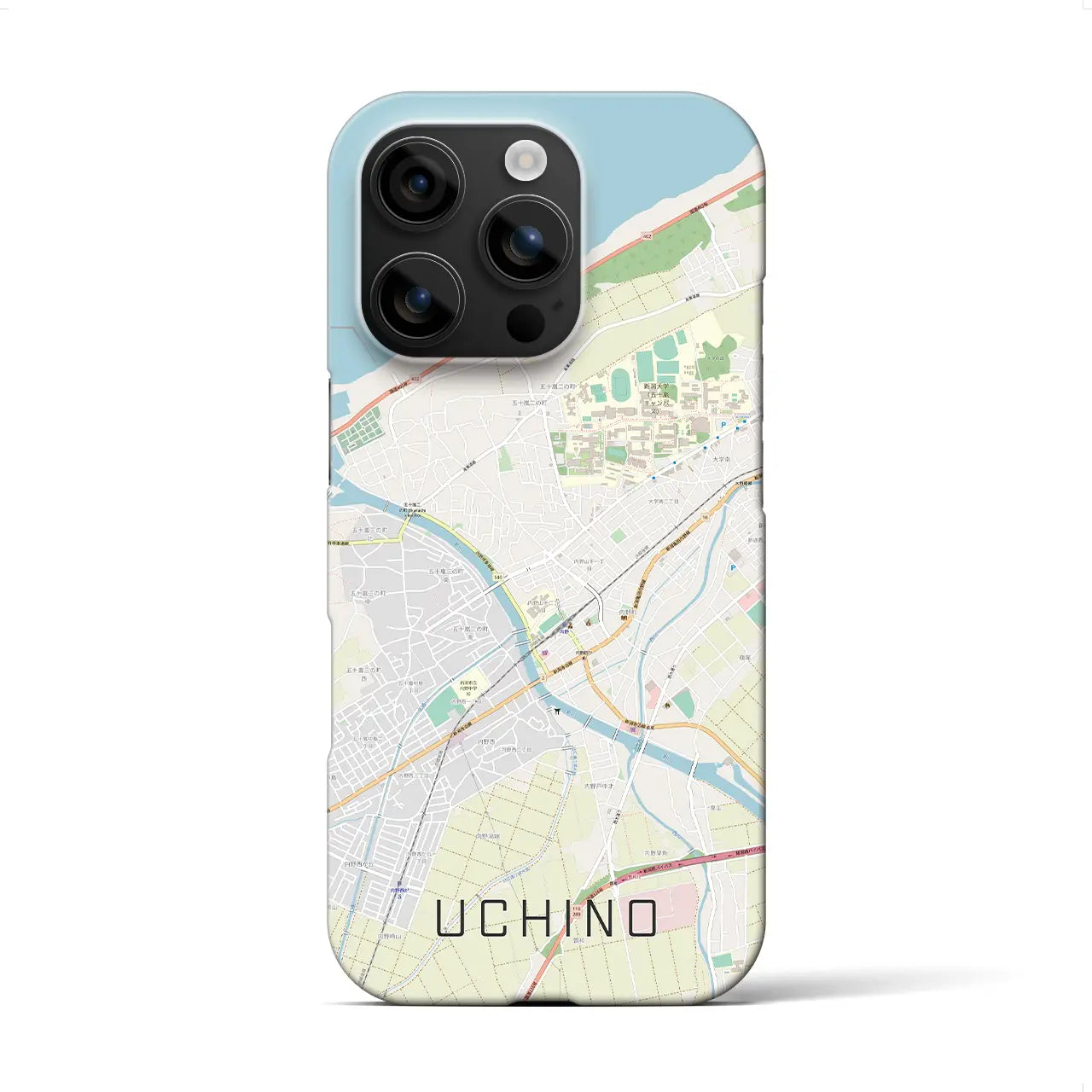 【内野（新潟県）】地図柄iPhoneケース（バックカバータイプ）