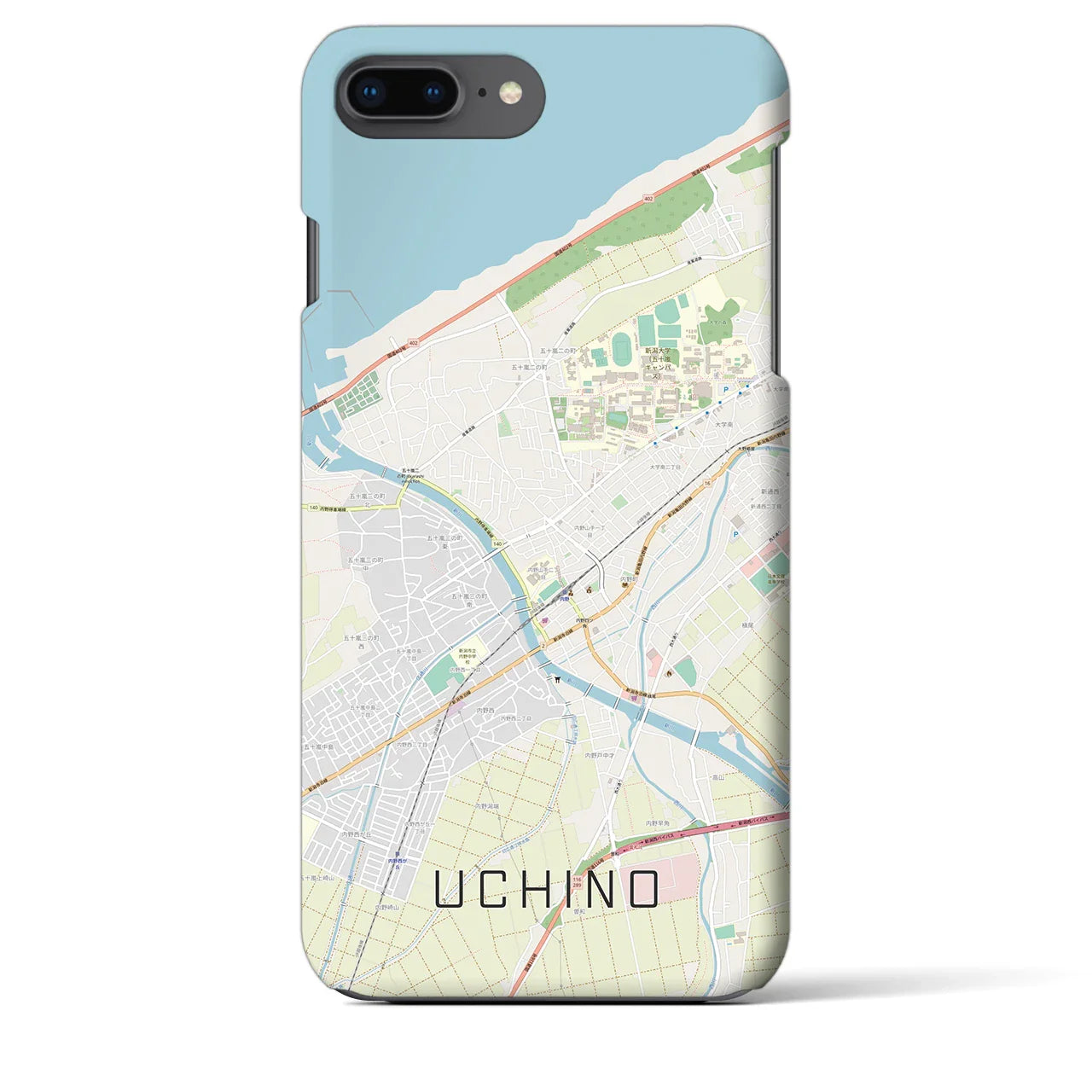 【内野（新潟県）】地図柄iPhoneケース（バックカバータイプ）