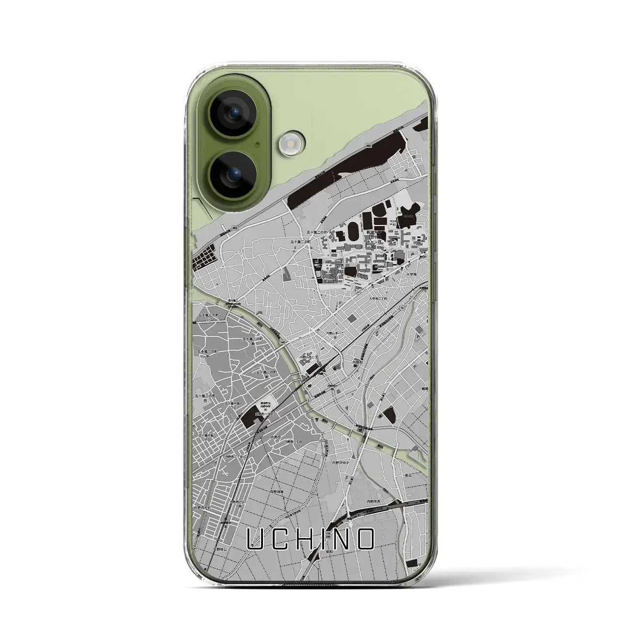 【内野（新潟県）】地図柄iPhoneケース（クリアタイプ）