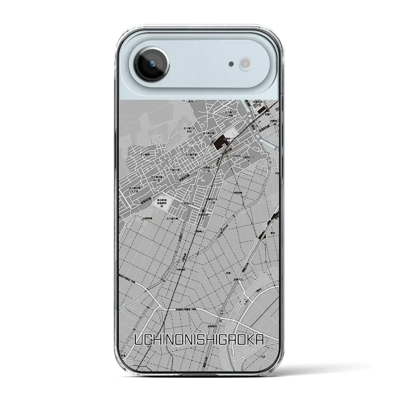 【内野西が丘（新潟県）】地図柄iPhoneケース（クリアタイプ）