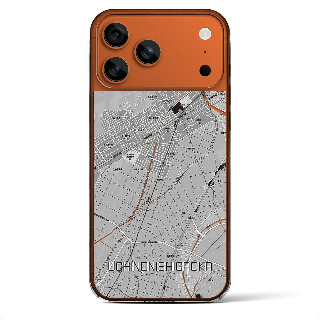 【内野西が丘（新潟県）】地図柄iPhoneケース（クリアタイプ）