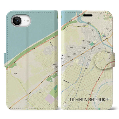 【内野西が丘（新潟県）】地図柄iPhoneケース（手帳タイプ）