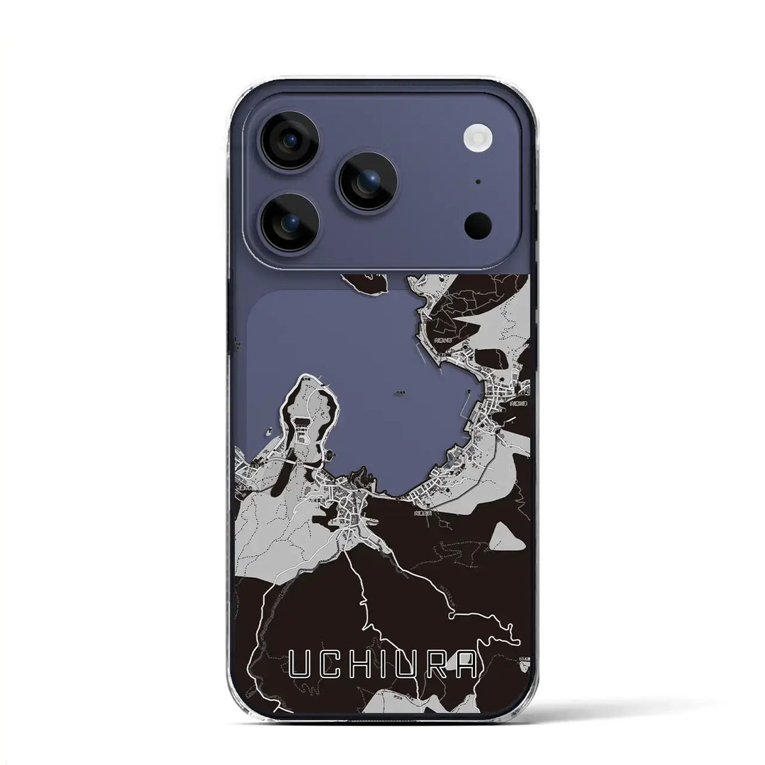 【内浦(静岡県)】地図柄iPhoneケース(クリアタイプ)モノトーン・iPhone 17 Pro Max 用