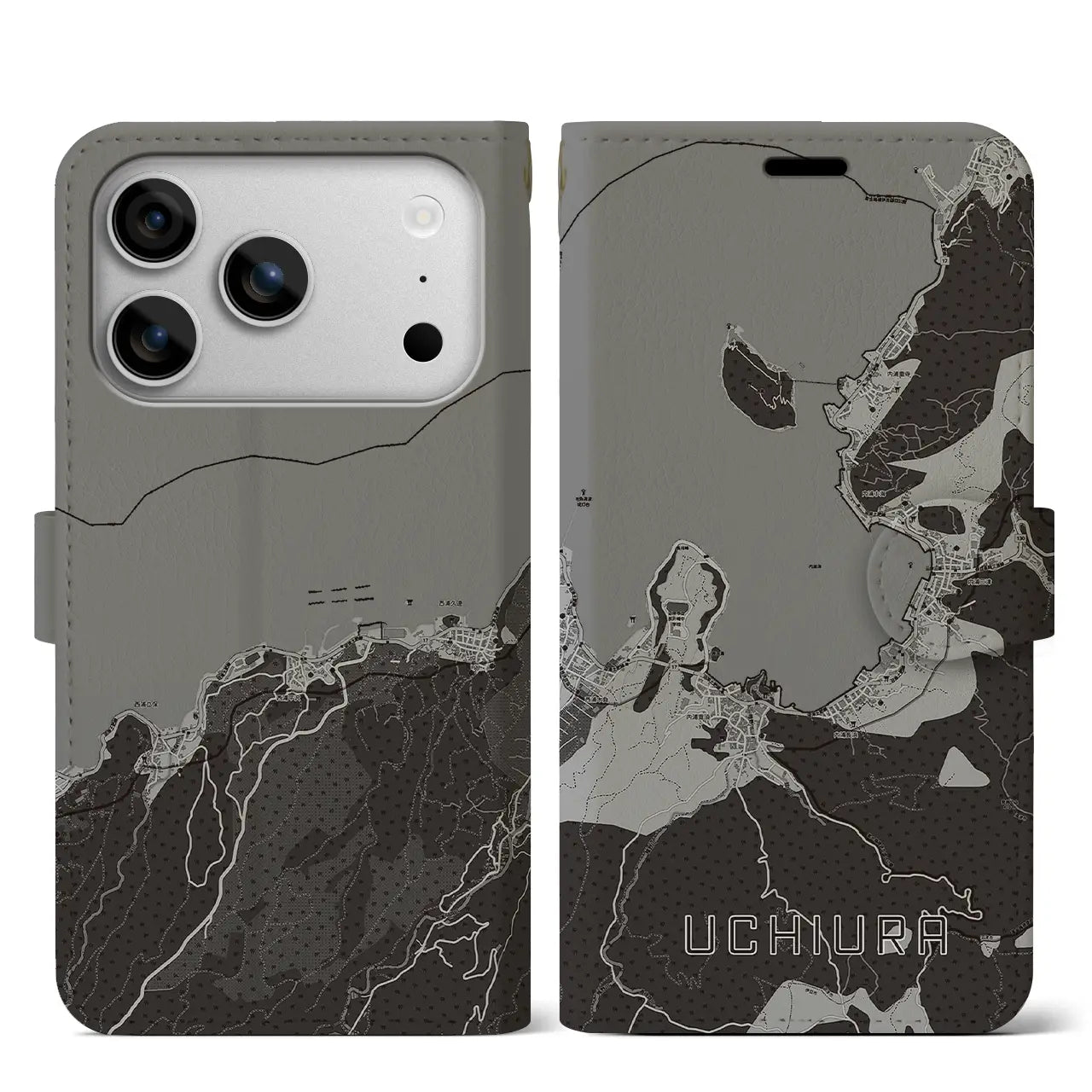 【内浦（静岡県）】地図柄iPhoneケース（手帳タイプ）