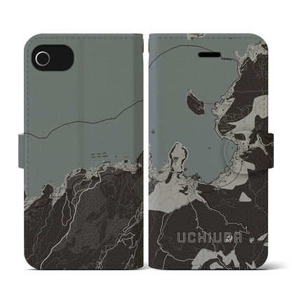 【内浦（静岡県）】地図柄iPhoneケース（手帳タイプ）モノトーン・iPhone SE（第3 / 第2世代） / 8 / 7 / 6s / 6 用