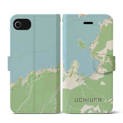 【内浦（静岡県）】地図柄iPhoneケース（手帳タイプ）ナチュラル・iPhone SE（第3 / 第2世代） / 8 / 7 / 6s / 6 用