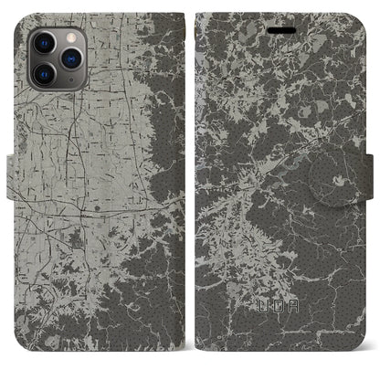 【宇陀（奈良県）】地図柄iPhoneケース（手帳タイプ）モノトーン・iPhone 11 Pro Max 用