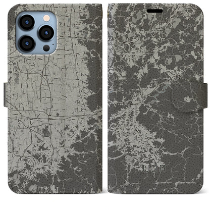 【宇陀（奈良県）】地図柄iPhoneケース（手帳タイプ）モノトーン・iPhone 13 Pro Max 用