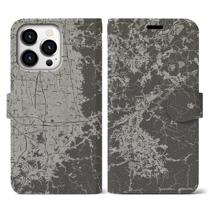 【宇陀（奈良県）】地図柄iPhoneケース（手帳タイプ）モノトーン・iPhone 13 Pro 用