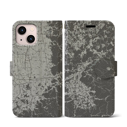 【宇陀（奈良県）】地図柄iPhoneケース（手帳タイプ）モノトーン・iPhone 13 mini 用