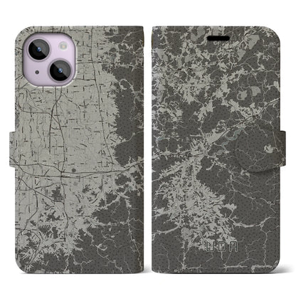 【宇陀（奈良県）】地図柄iPhoneケース（手帳タイプ）モノトーン・iPhone 14 用