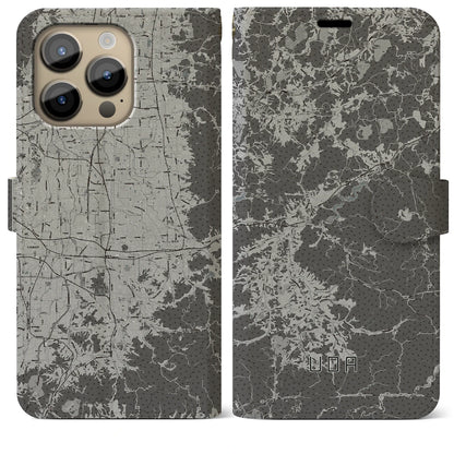 【宇陀（奈良県）】地図柄iPhoneケース（手帳タイプ）モノトーン・iPhone 14 Pro Max 用