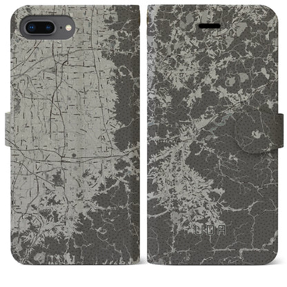 【宇陀（奈良県）】地図柄iPhoneケース（手帳タイプ）モノトーン・iPhone 8Plus /7Plus / 6sPlus / 6Plus 用