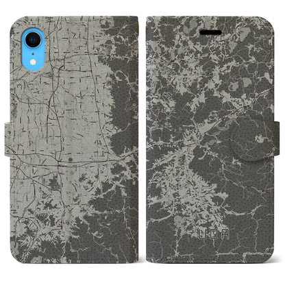 【宇陀（奈良県）】地図柄iPhoneケース（手帳タイプ）モノトーン・iPhone XR 用