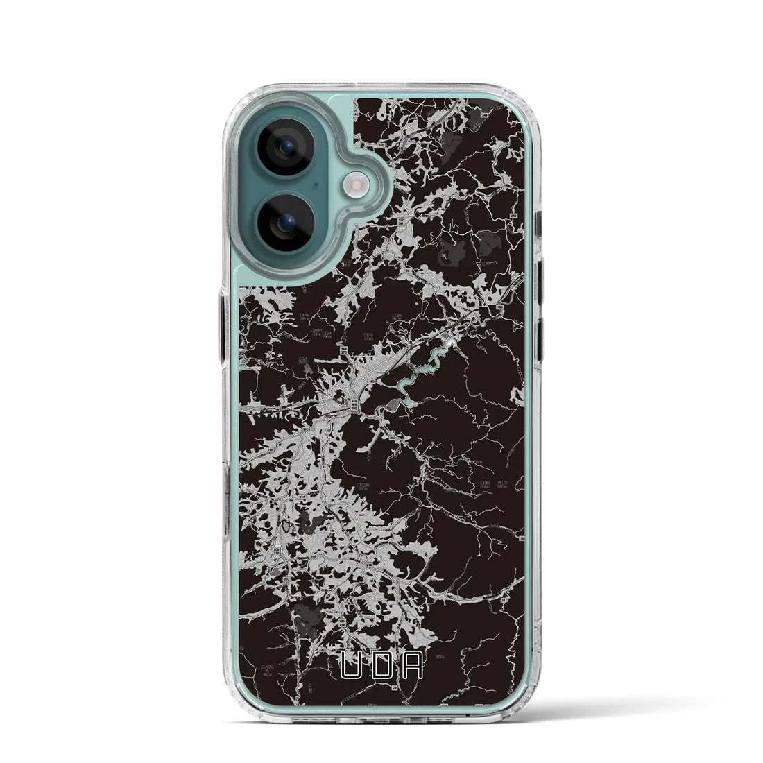 【宇陀(奈良県)】地図柄iPhoneケース(MagSafeタイプ)モノトーン・iPhone 16 Pro 用