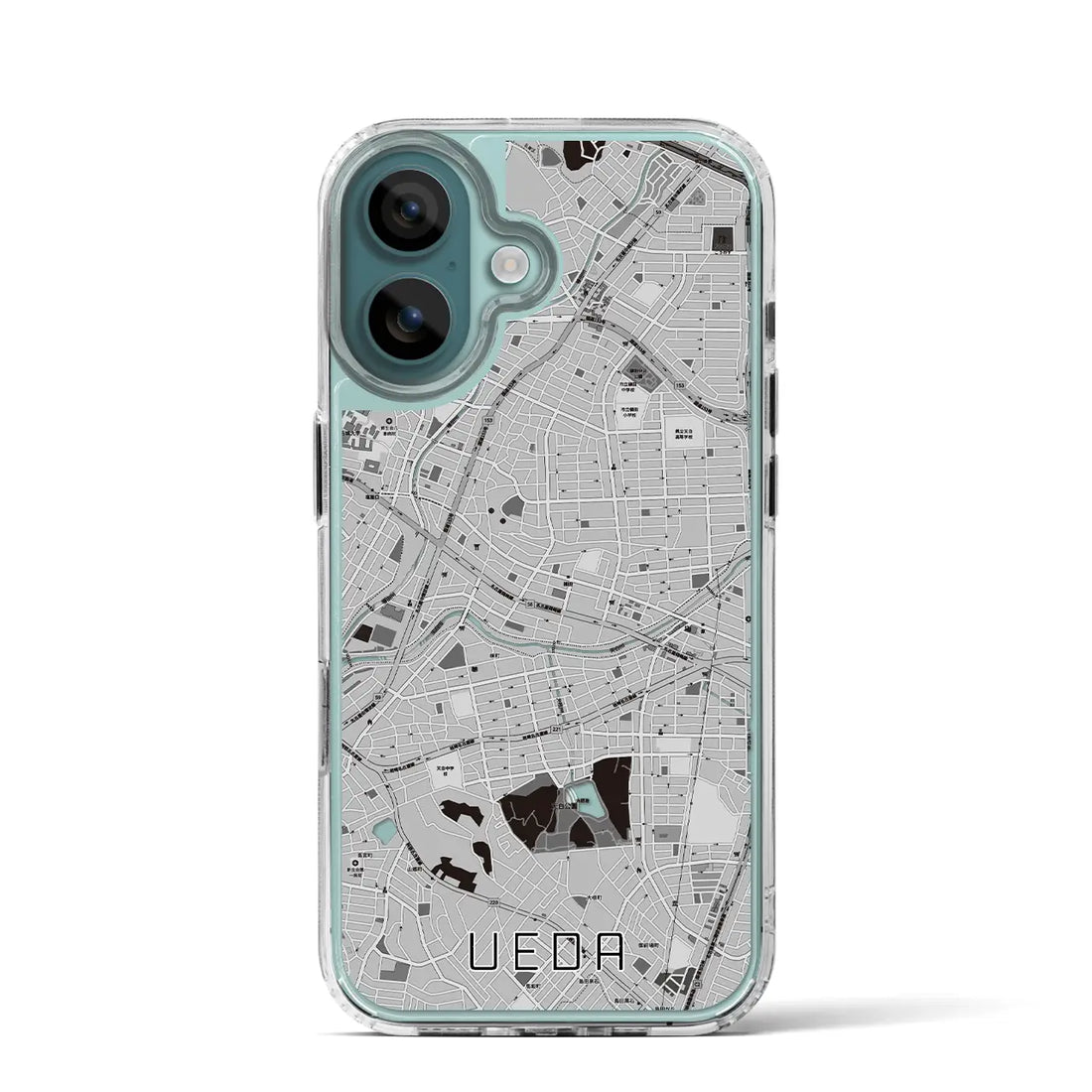 【植田（愛知県）】地図柄iPhoneケース（MagSafeタイプ）モノトーン・iPhone 16 Pro 用