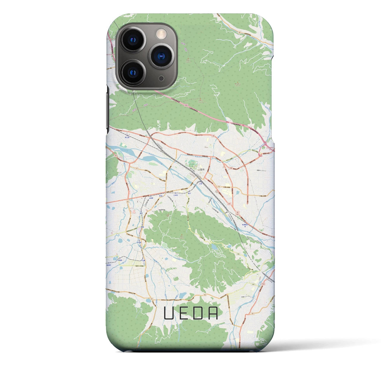 【上田（長野県）】地図柄iPhoneケース（バックカバータイプ）