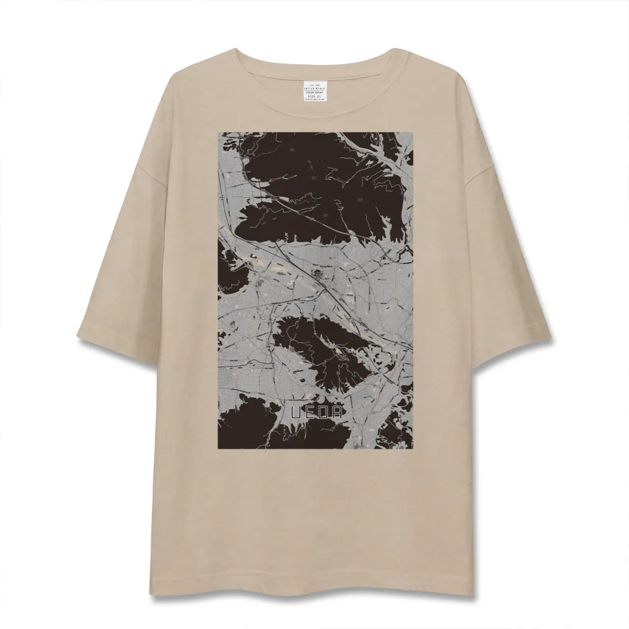 【上田（長野県）】地図柄ビッグシルエットTシャツ