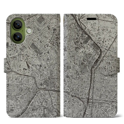 【上野（東京都）】地図柄iPhoneケース（手帳タイプ）