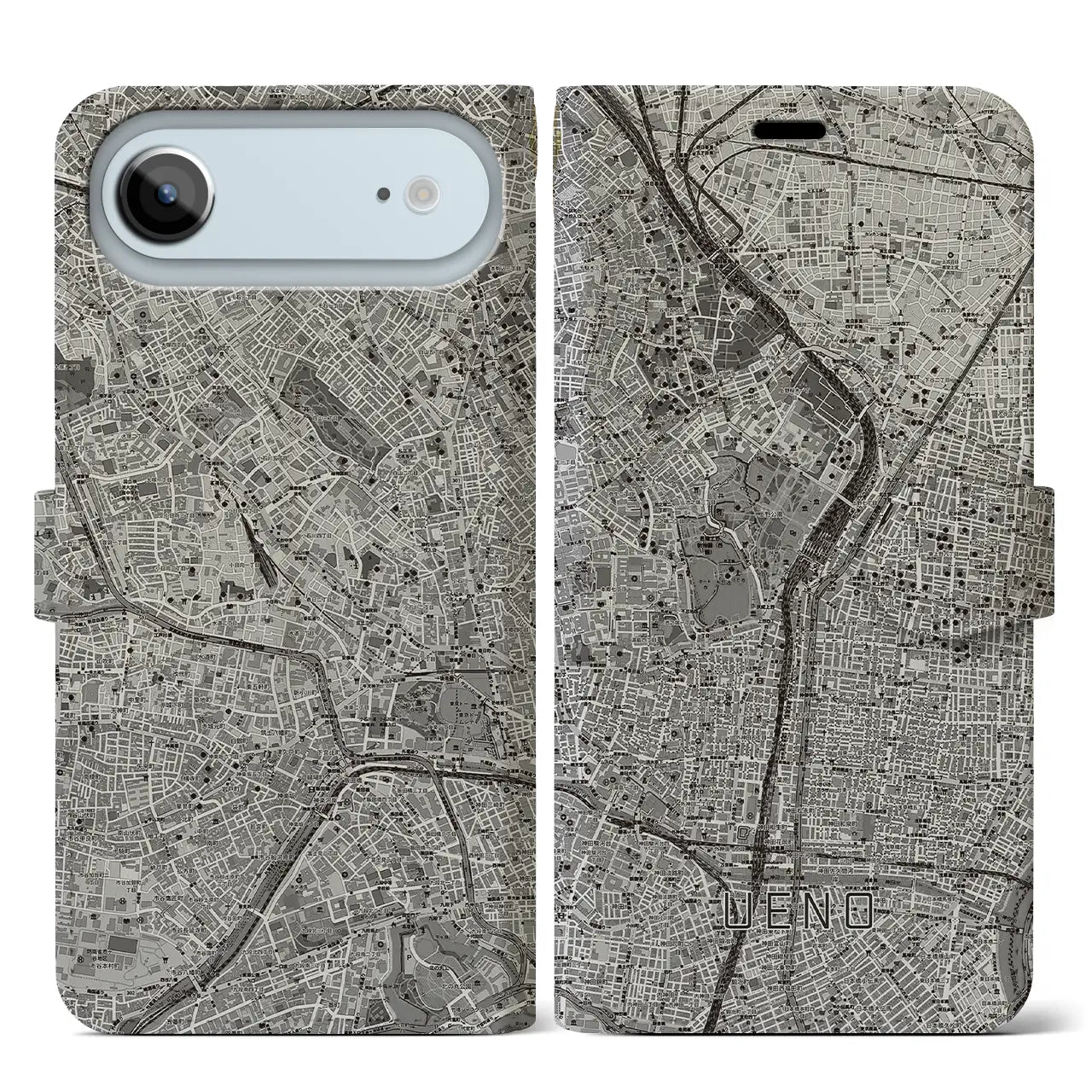 【上野（東京都）】地図柄iPhoneケース（手帳タイプ）