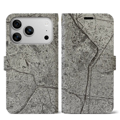 【上野（東京都）】地図柄iPhoneケース（手帳タイプ）