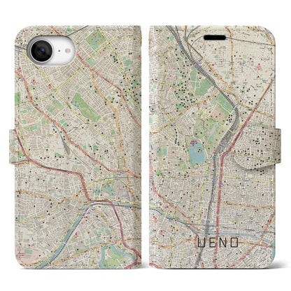 【上野（東京都）】地図柄iPhoneケース（手帳タイプ）