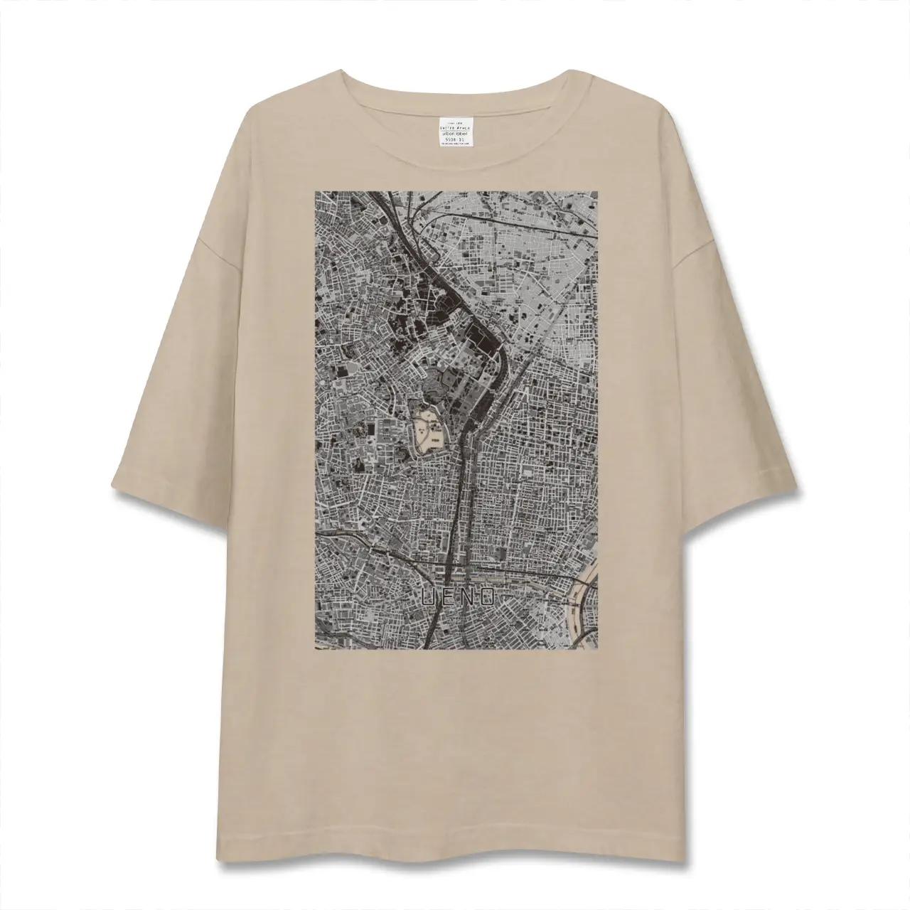 【上野（東京都）】地図柄ビッグシルエットTシャツ