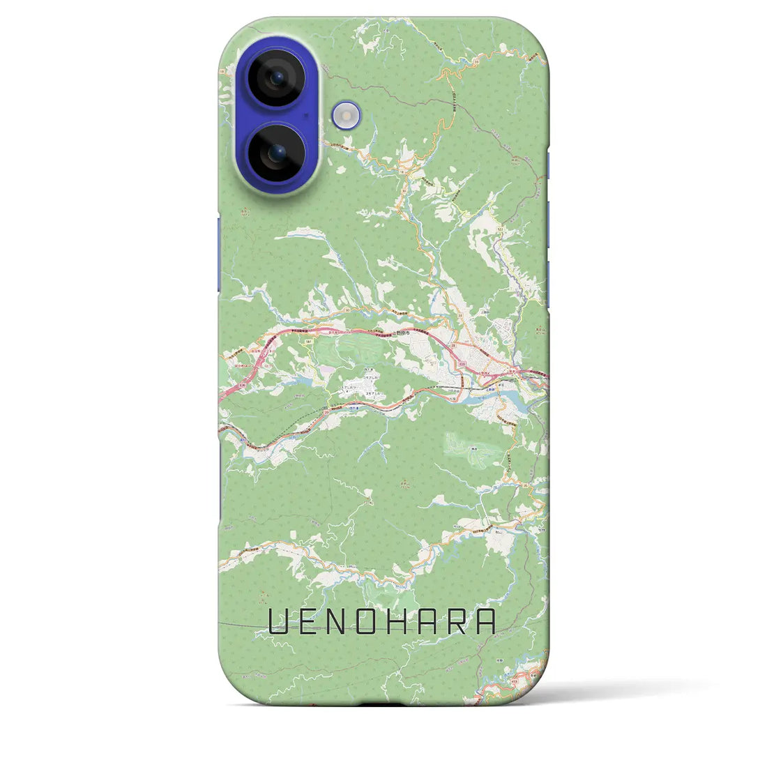 【上野原(山梨県)】地図柄iPhoneケース(バックカバータイプ)ナチュラル・iPhone 16 Pro Max 用