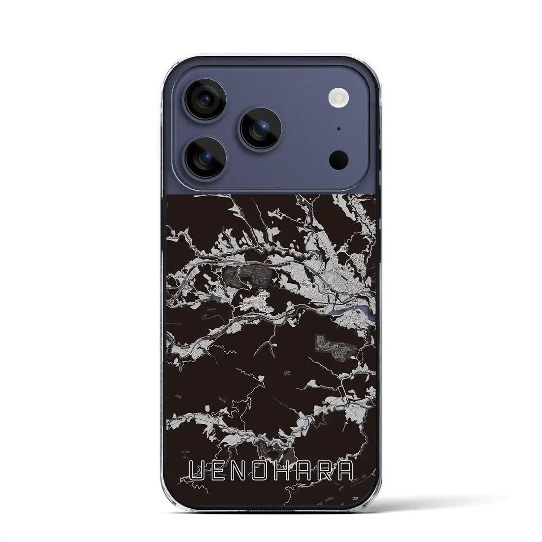 【上野原(山梨県)】地図柄iPhoneケース(クリアタイプ)モノトーン・iPhone 17 Pro Max 用