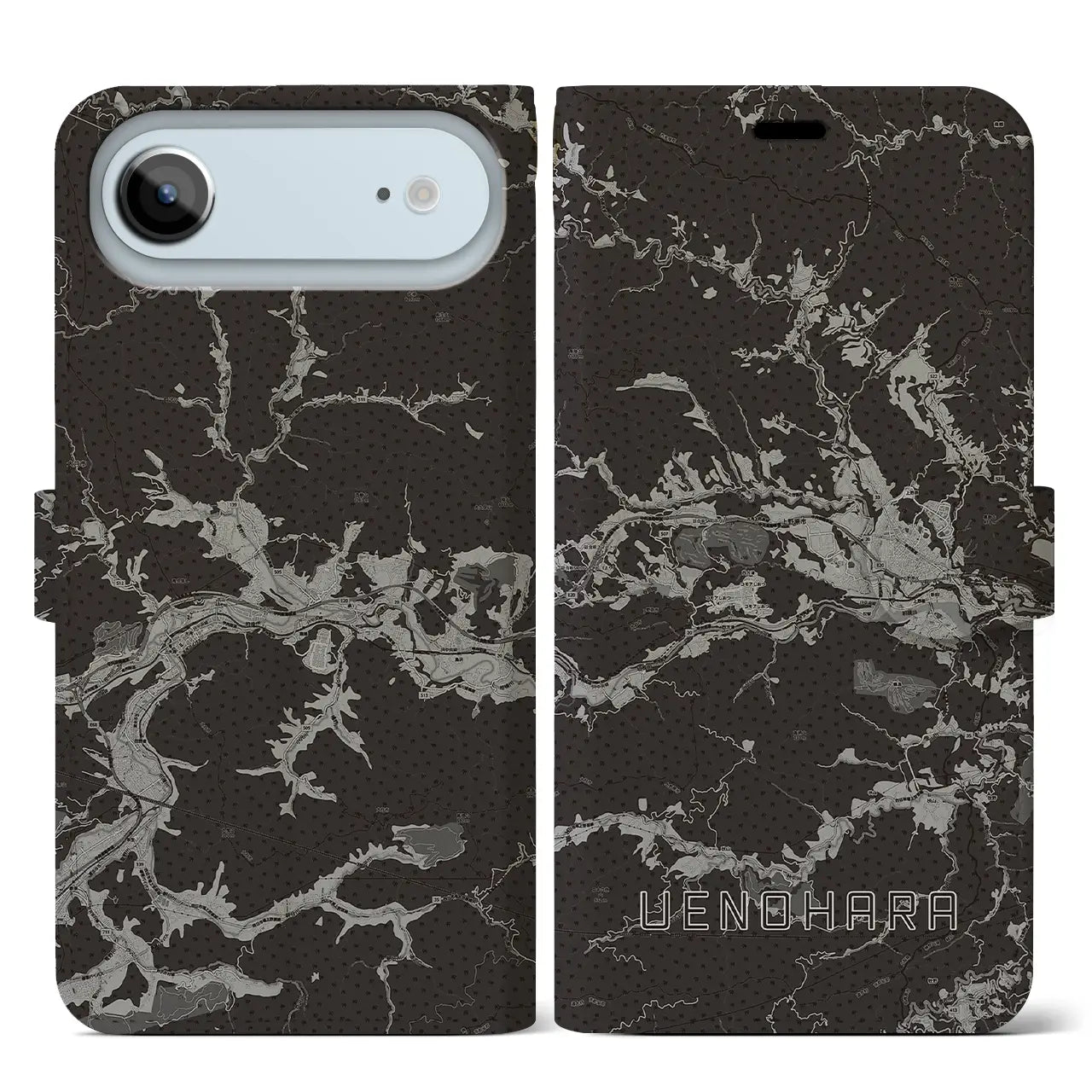 【上野原（山梨県）】地図柄iPhoneケース（手帳タイプ）