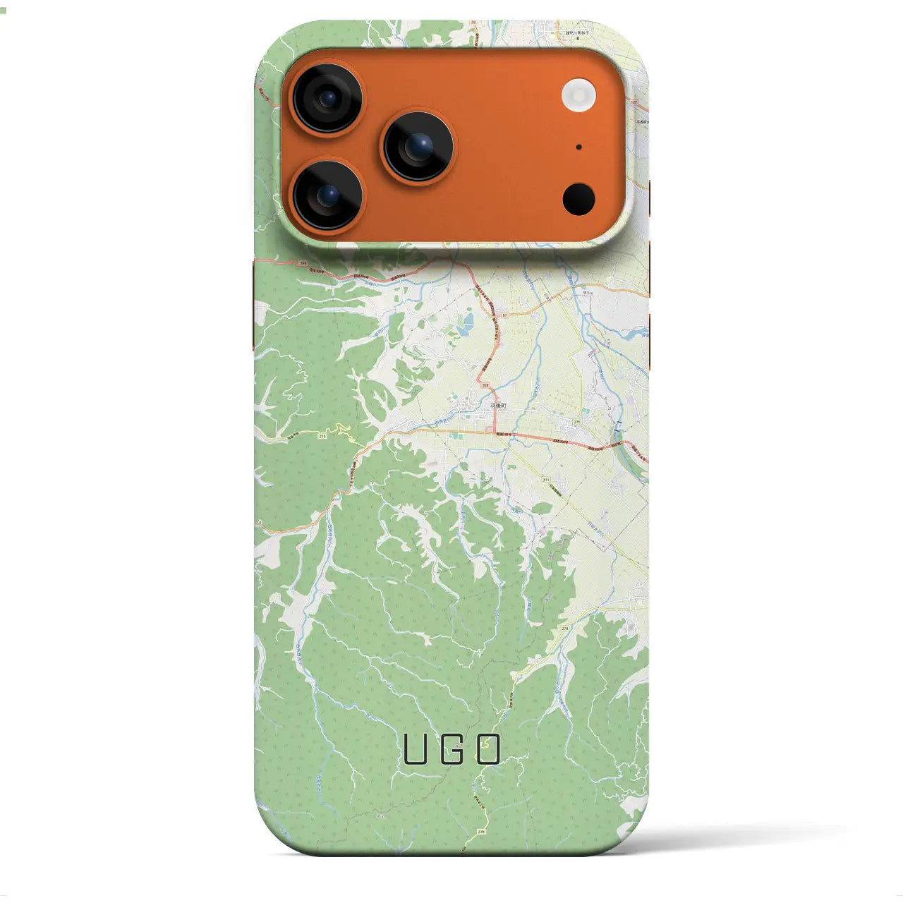 【羽後（秋田県）】地図柄iPhoneケース（バックカバータイプ）ナチュラル・iPhone 17 Pro Max 用