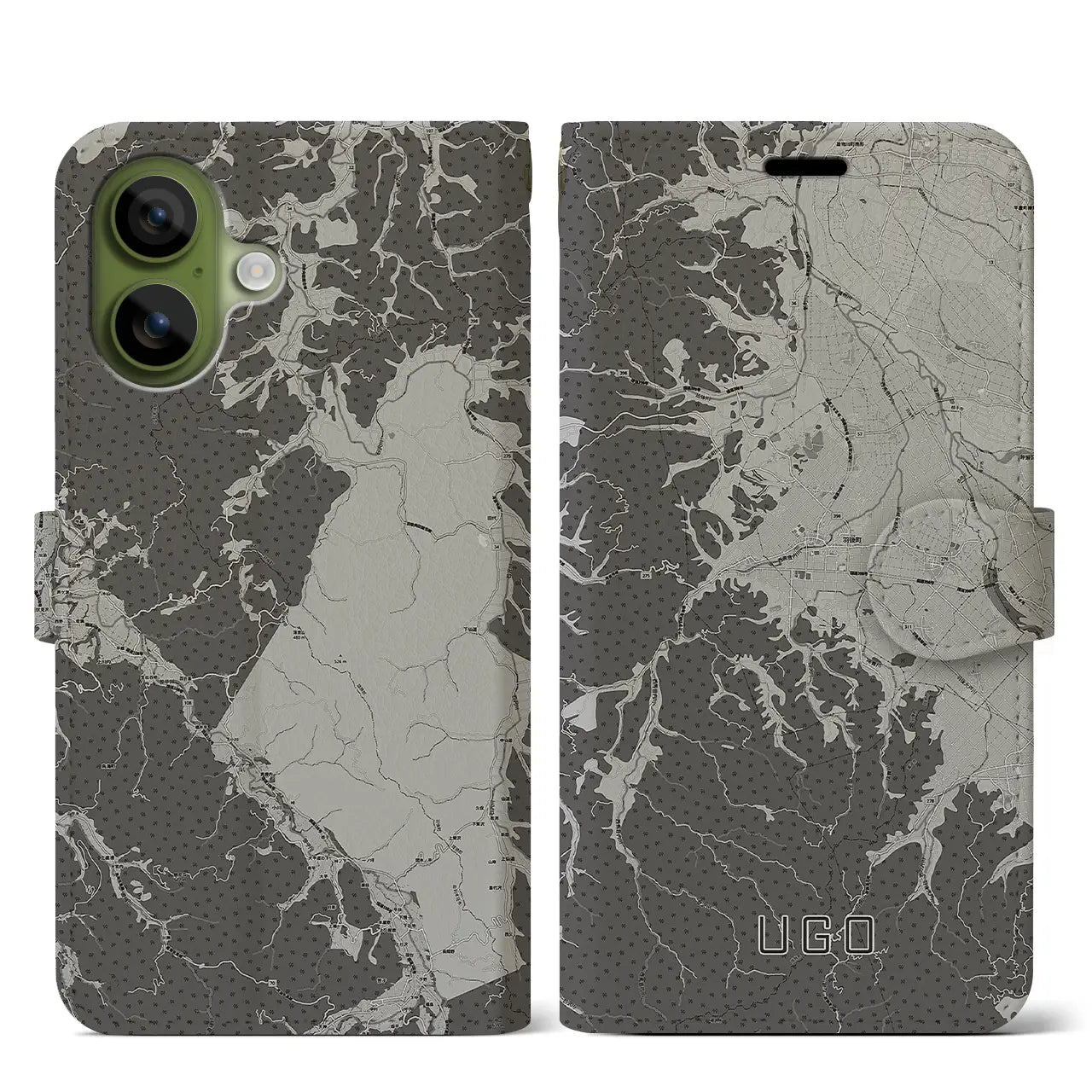 【羽後（秋田県）】地図柄iPhoneケース（手帳タイプ）