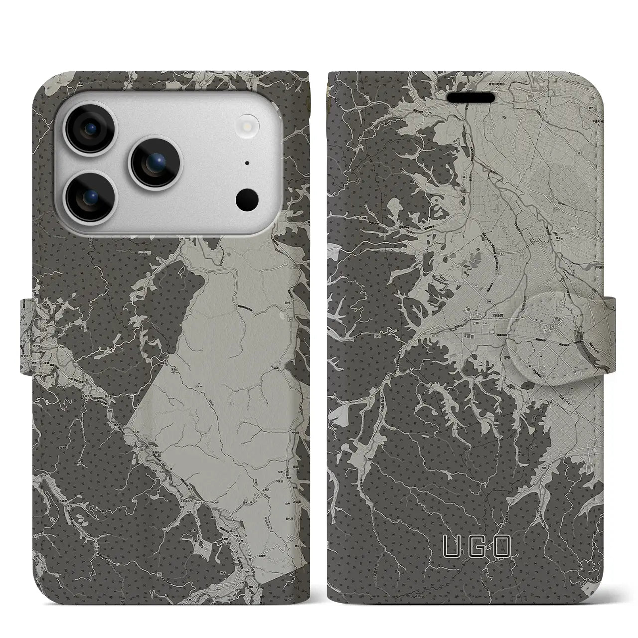 【羽後（秋田県）】地図柄iPhoneケース（手帳タイプ）