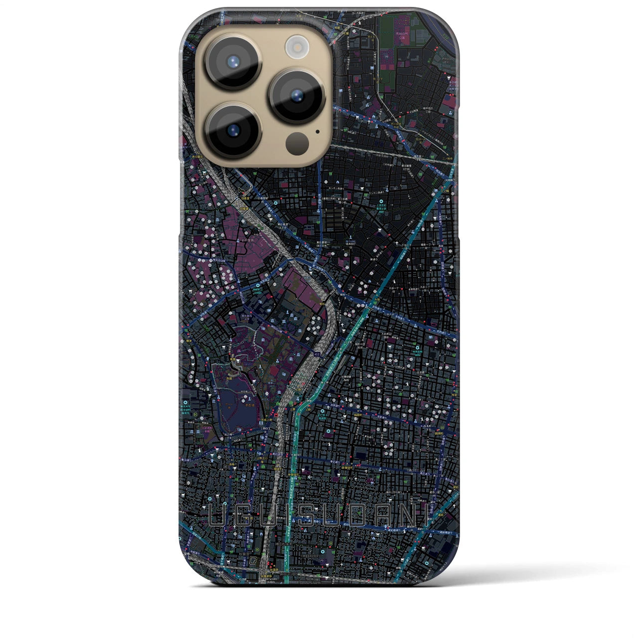 【鶯谷（東京都）】地図柄iPhoneケース（バックカバータイプ）