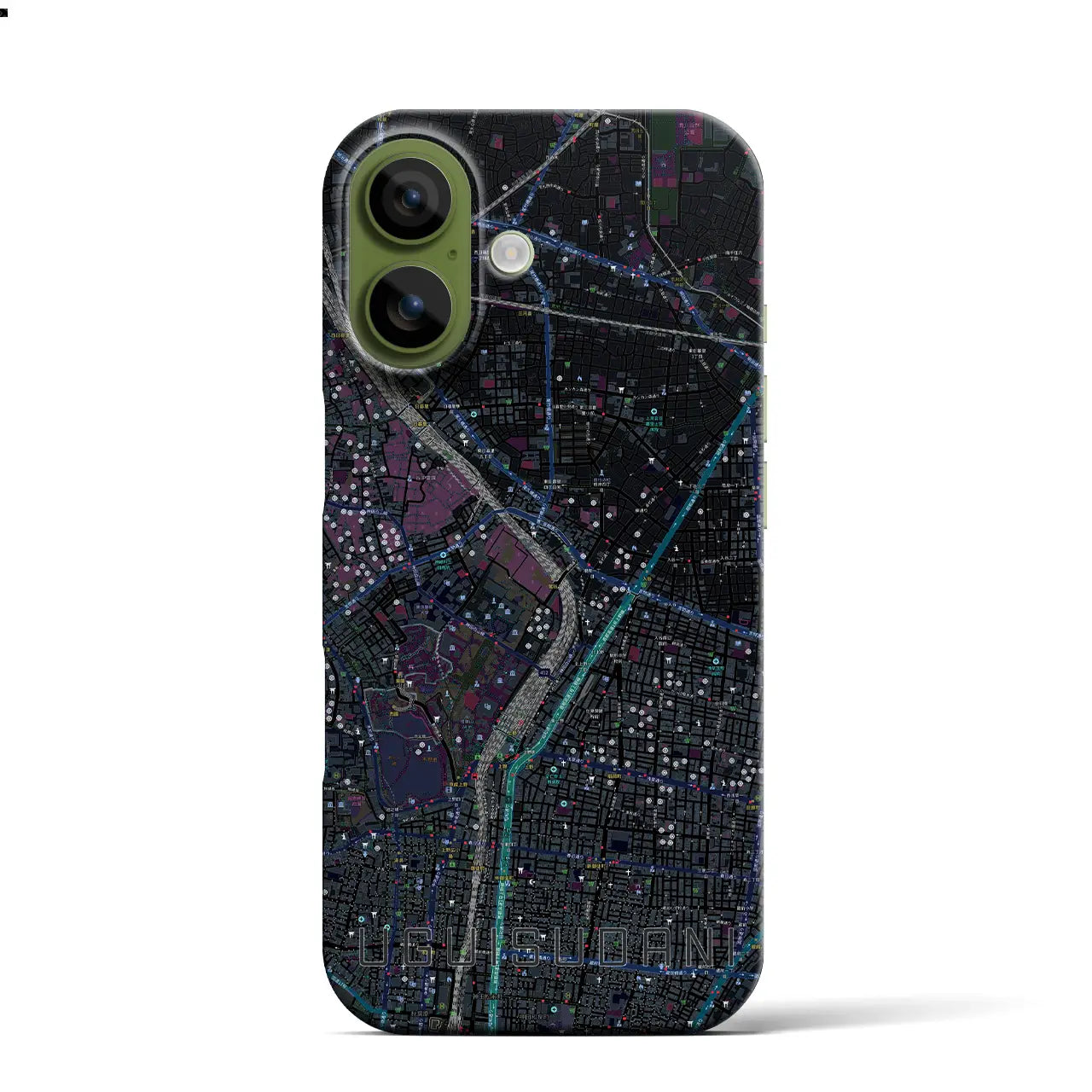 【鶯谷（東京都）】地図柄iPhoneケース（バックカバータイプ）