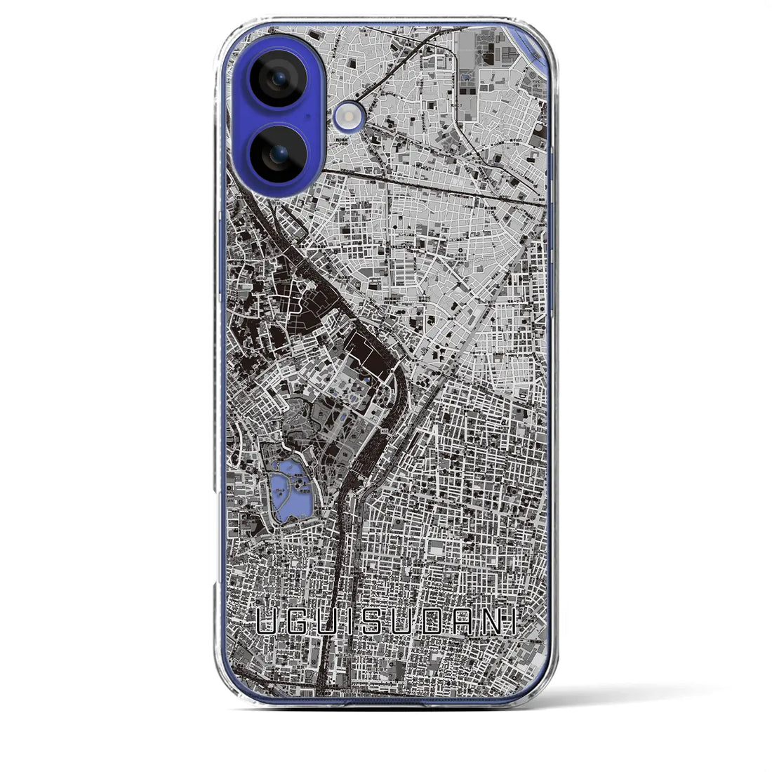 【鶯谷(東京都)】地図柄iPhoneケース(クリアタイプ)モノトーン・iPhone 16 Pro Max 用